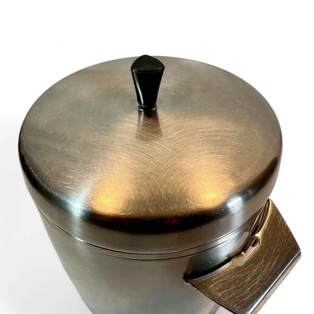 1950's West Bend Ice Butler Stainless Steel Insulated Ice Bucket 4qts